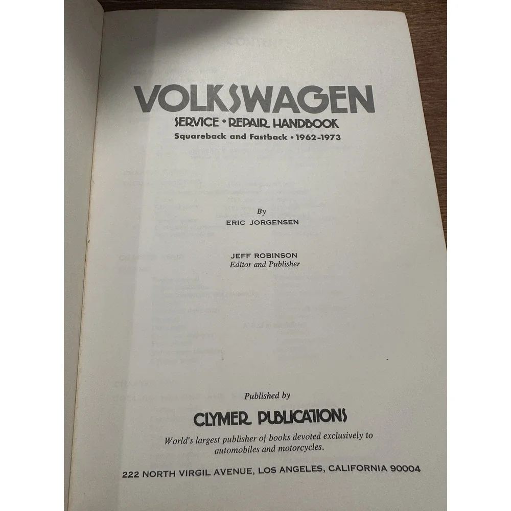 Volkswagen VW Squareback 1962-1973 Repair Service Manual Engine Wiring Diagrams